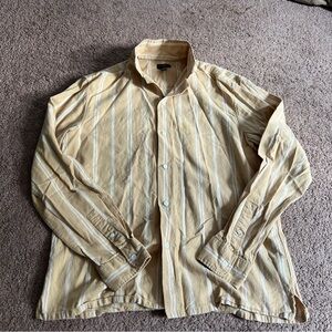 Club Monaco Yellow Striped Casual Button Down Shirt